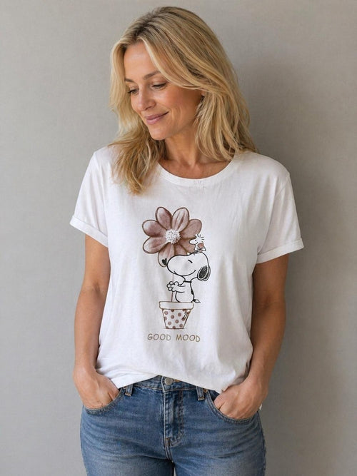 T-SHIRT CON STAMPA SNOOPY