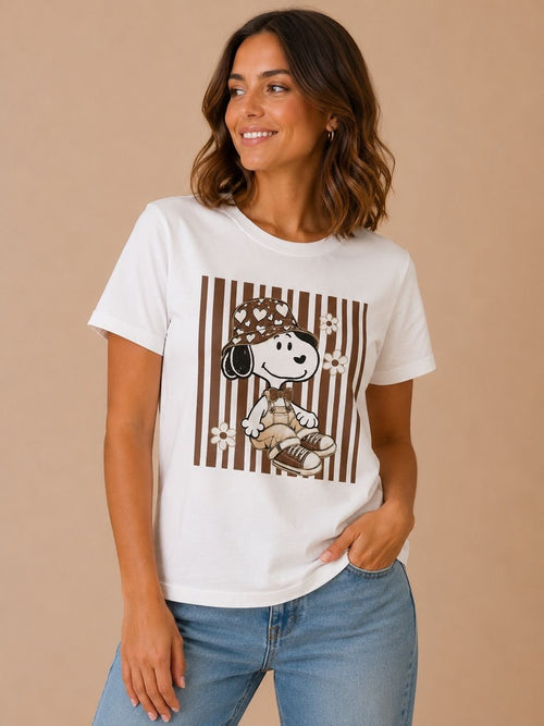 T-SHIRT CON STAMPA SNOOPY