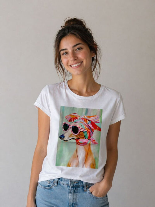 T-SHIRT CON STAMPA CANE