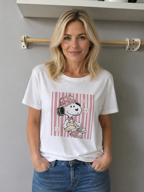T-SHIRT CON STAMPA SNOOPY