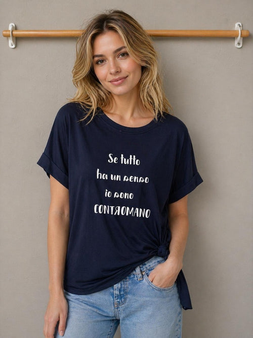 MAGLIA CON SCRITTA IN VISCOSA