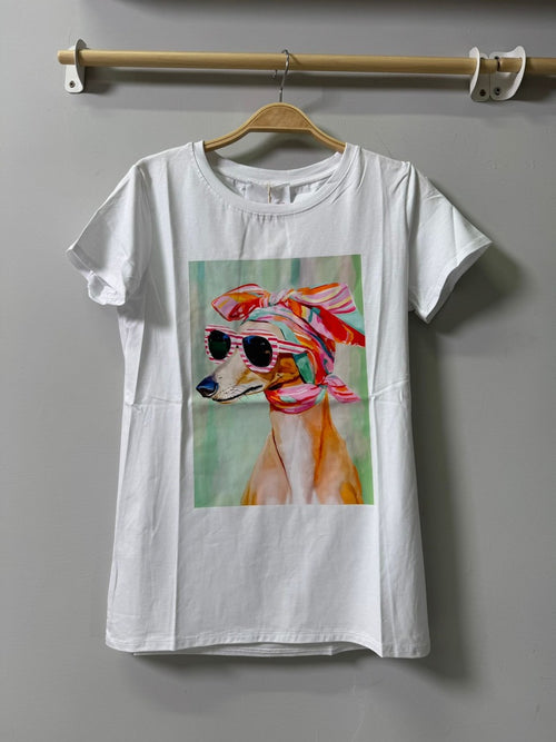 T-SHIRT CON STAMPA CANE