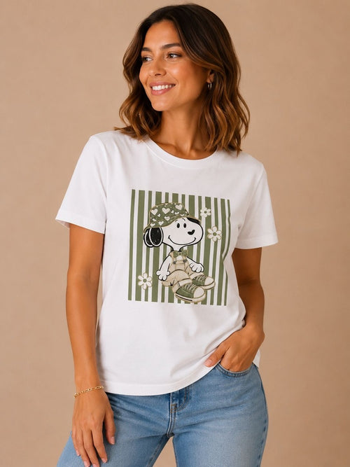 T-SHIRT CON STAMPA SNOOPY