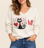MAGLIA MANICA LUNGA CON STAMPA GATTINO