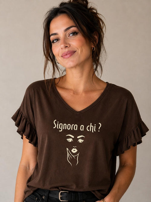 MAGLIA CON SCRITTA IN VISCOSA