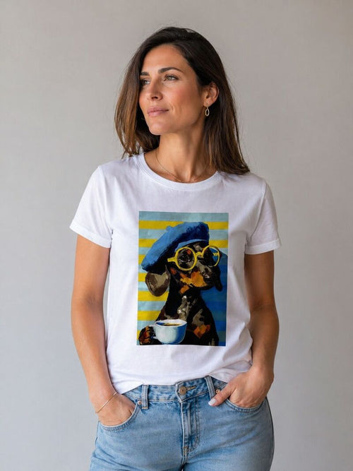 T-SHIRT CON STAMPA CANE