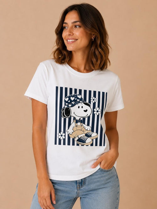 T-SHIRT CON STAMPA SNOOPY