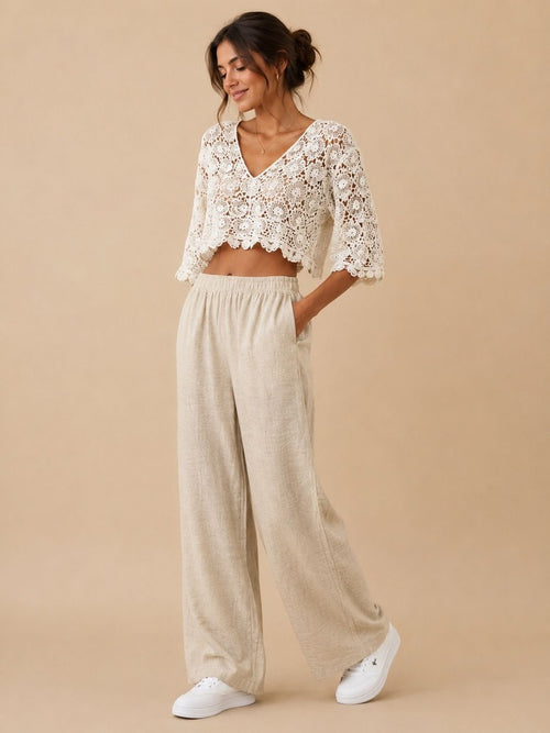 Pantalone Effetto Lino