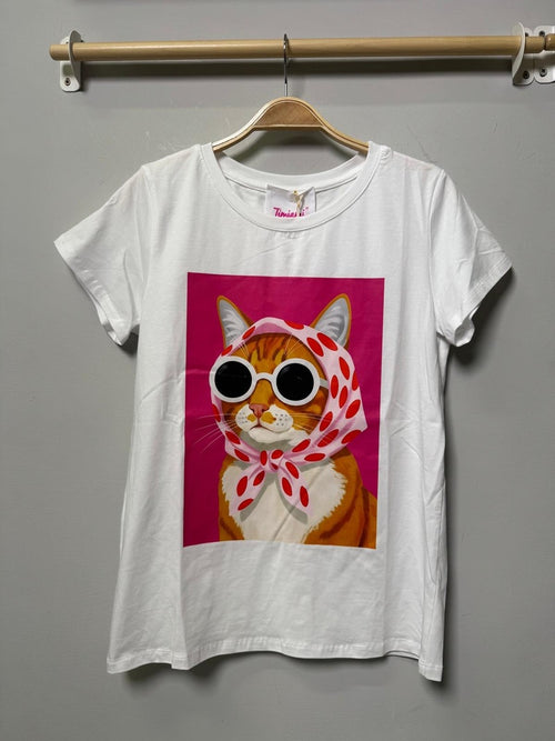 T-SHIRT CON STAMPA GATTO