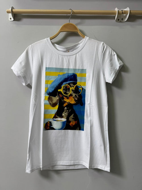 T-SHIRT CON STAMPA CANE
