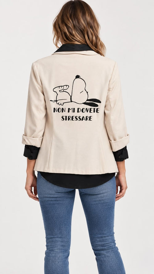 GIACCA CON STAMPA SNOOPY SUL RETRO
