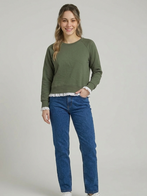 Felpa con pizzo Sangallo