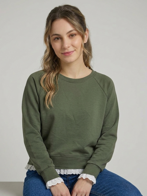 Felpa con pizzo Sangallo