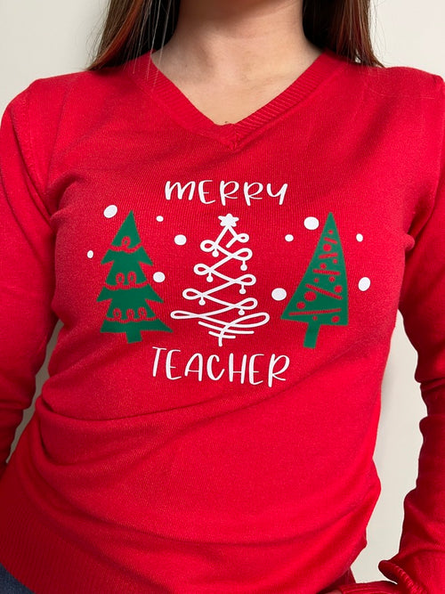 Maglia Natale scollo a V