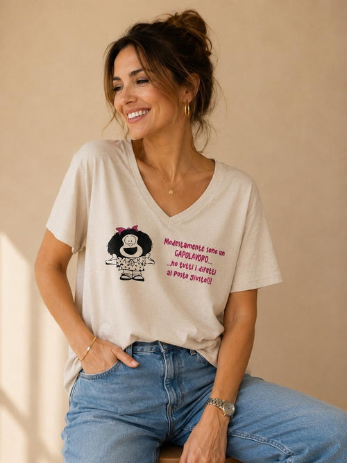 T-SHIRT CON SCRITTA