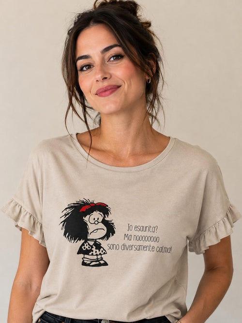 maglia con scritta in viscosa