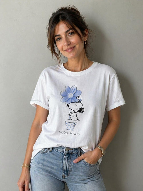 T-SHIRT CON STAMPA SNOOPY